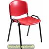 Unisit Sedia visitatore a 4 gambe Unisit Dado D5PS - struttura nera - PPL rosso - conf. 2 pezzi - D5PS/2/RO