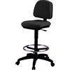 Unisit Sgabello tecnico Unisit Esos EOE4S seduta alta - poggiapiedi telescopico - rivestimento Eco nero EOE4S/EN