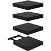 FURNITABLE Mensola da Muro Set di 4 Mensola da Parete Compatte da 20 x 20 cm, in MDF, per Bagno, Cucina, Corridoio, Nero