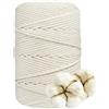 DXRPO Filato macramè, 4 mm x 120 m, Filato di Cotone macramè, Corda per Macrame 4mm,per Fai da Te, macramè, fioriera per Fiori macramè, Regali per buoni Amici, Piante, Decorazione Boho(Beige)