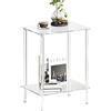 IRCPEN Tavolino da Divano Coffee Table Tavolino Trasparente Tavolini da Salotto Vetro Moderno e Versatile, Adatto a Ogni Stile d'Arredamento a 2 Strati Comodino Piccolo Quadrato LET518TR