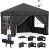 JUMMICO Gazebo 3x3 Pieghevole｜Assemblaggio in 5 Minuti｜Altezza Regolabile & 10cm più Alta｜Stabile al Vento & Impermeabile｜Protezione UV 50+｜Per Giardino, Campeggio & Feste Grigio
