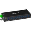 Inline Hub industriale USB 3.2 Gen.1 con 10 porte, alloggiamento in alluminio, montaggio su guida DIN, hub USB attivo con alimentatore, 5 Gb/s, 35396C
