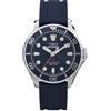 Timex Deepwater Meridian TW2Y40300 - Orologio al quarzo unisex, 38 mm, con cinturino in gomma HNBR blu con quadrante blu e cristallo zaffiro