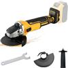 VexNook Smerigliatrice angolare senza fili compatibile con batteria Dewalt 18V 20V - Potente strumento smerigliatrice da 125 mm con impostazioni a 3 velocità, motore brushless da 10000 giri/min, protezione