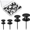 Uniclife 20 Pcs Puntine da Disegno, Portaquadri a Doppia Testa, 4 Misure di Puntine per Parete, Chiodi per Appendere Quadri, Ganci Lunghi per Parete per Quadri Cornici Arazzi e Decorazioni, Nero