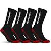 Facom Calzini da lavoro da uomo, calzini alti da uomo, doppio rinforzo e resistente (set di 4), nero, bianco, rosso, taglia, Nero, 43-46