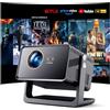WOLFANG 28000 Lumen Mini proiettore 4K【Netflix Ufficiale & Autofocus/Correzione Trapezoidale】, WiFi 6 Proiettore Portatile con Bluetooth, Videoproiettore Home Cinema con Staffa a 180° per 300 Schermo