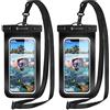 SYNCWIRE Custodia Impermeabile Smartphone Borsa - 2 Pezzi 7 Pollici IPX8 Porta Cellulare Subacquea Universale con Cordino Regolabile Finestre per iPhone 16 15 14 13 12 11 Pro Max XR XS X, Samsung S24