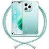 ANFAIRLACE Cover Cordino Compatibile con Honor 400 Lite, Trasparente TPU Morbido Chiaro Silicone Laccio, Verde