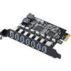 YABOANG Scheda di espansione da PCI-E a USB 3.0 a 7 porte (7X USB-A), scheda aggiuntiva PCI Express USB, convertitore hub USB3 interno per scheda host PC desktop Supporto Windows 10/8/7/XP e superiore