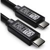 CABLETEX Cavo monitor USB C a Type-C 3.2 Gen 2, 100 W Power Delivery, 10 Gbps per display Thunderbolt 3, ricarica, trasmissione video e audio, 2 m, colore: Nero