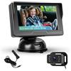 Hodozzy Baby Monitor in Auto con Telecamera, Schermo IPS da 4,3 Pollici, Specchio per Seggiolino Auto per Bambini per Guardare Bambini, Animali Domestici, Visione Votturna