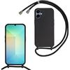 xinyunew Cover Compatible con iPhone 17 Pro Max,Cellulare Girocollo Custodia con Cordino TPU Corda Silicone Case Bumper per iPhone 17 Pro Max Custodia-Nero