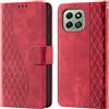 CaseGla Cover per Honor X6a / X6b / X6c Case PU Pelle Custodia RFID Blocco Kickstand Chiusura magnetica Slot per Schede Portafoglio Flip Custodia per Honor X6b Cover,Rojo