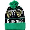 Traditional Craft Limited Traditional Craft Cappello con pompon verde e nero, con pinta e arpa, Verde, Etichettalia unica