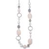 FULU AUTUMN - Collana di lunghe perle in argento - Collana bohémien con cristalli e perle di pietra naturale, bijouterie - Bella idea regalo per la festa della mamma, 88 cm, Non è una pietra preziosa