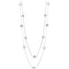 FULU AUTUMN Collana lunga con perle da donna, argento nero, catena statement, gioielli alla moda, catena lunga, vintage, regalo di compleanno per donne, 100 cm, Cristallo Perla, Non pietra preziosa