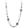 FULU AUTUMN Collana lunga di perle in argento - Collana lunga boheme con perle di cristallo e pietra gioielli fantasia, idea regalo per la festa della mamma, 88 centimètres, Pietra Cristallo, Senza