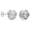 LeCalla, Orecchini a bottone da donna in argento Sterling 925, con nodo celtico, design classico, strutturato, gioielli regalo per compleanno, anniversario e occasioni speciali, Medio, Argento