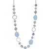 FULU AUTUMN Collana di perle lunga in argento - Collana boheme con cristalli e perle in pietra naturale, gioielli fantasia, idea regalo per la festa della mamma, 95 cm, Pietra Cristallo, Senza Gemme