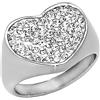 Beloved ❤️ Anello da Donna Round Pavè in Acciaio Inossidabile - Varie Misure, Anallergico, Alta qualità (Cuore, 16)