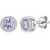 Qings Orecchini Gemelli Cubic Zirconi, Orecchini Pietra di Luna Argento 925, Orecchini Solitario Argento Piccoli