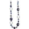 FULU AUTUMN Collana di perle lunga in argento - Collana boheme con cristalli e perle in pietra naturale, gioielli fantasia, idea regalo per la festa della mamma, 95 cm, Pietra Cristallo, Senza Gemme