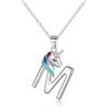 EVER FAITH Iniziale Collana da donna con unicorno, con ciondolo a forma di unicorno, ipoallergenico, colore arcobaleno, idea regalo per figlia nipote