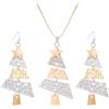 OIDEA Collana e orecchini da donna: set di collana e orecchini con albero di Natale, gioiello festivo coordinato e regolabile, regalo di Natale