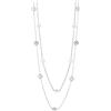 FULU AUTUMN Collana lunga con perle da donna, argento nero, catena statement, gioielli alla moda, catena lunga, vintage, regalo di compleanno per donne, 39 inches, Cristallo Perla, Non pietra preziosa