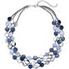 FULU AUTUMN Collana di perle in conchiglia turchese per le donne collana con ciondolo a strati bohemian estate costumi da spiaggia gioielli per le donne, 19.7 inches, Zinco, Senza Gemme