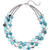 FULU AUTUMN - Collana di Perle di Concha Turchese per Donne, Collana a Ciondolo a Strati Stile Bohémien Estivo, Costumi da Spiaggia, Gioielli per Donne, Zinco, Senza Gemme