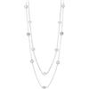 FULU AUTUMN Collana lunga con perle da donna in argento nero, catena statement, gioielli alla moda, catena lunga vintage, regalo di compleanno per donne, 39 inches, Cristallo Perla, Non pietra