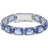 Swarovski Millenia Braccialetto, Placcato in Tonalità Rodio con Cristalli Azzurri a Taglio Ottagonale, Collezione III, Azzurro