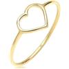Elli Premium Anello con Cuore da Donna in Oro Giallo 9K (375), Misura 12