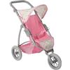 Bayer Chic 2000 - Passeggino per bambole Leon, passeggino da jogging, per bambini dai 4 agli 8 anni, farfalle, rosa