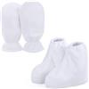 Segbeauty Guanti e stivaletti in cera di paraffina, guanti per la cura del bagno in cera Segbeauty cozies guanti protettivi in spugna di cotone per terapia termica abbronzatura
