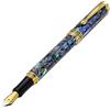 Xezo Maestro - Penna stilografica, pennino medio, conchiglia di abalone paua naturale, placcatura in oro 18 carati, lavorazione artigianale, serializzata, non due uguali