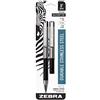 Zebra Pen Zebra F-301 Compact Stainless Steel Ballpoint Pen, 0.7mm, Black, 2 Pack (27412)