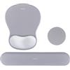 MOSISO Supporto Poggiapolsi Mouse Pad&Tastiera,Tappetino Mouse Ergonomico Curvo Sottobicchiere,Base Antiscivolo,Relief Pain Casa/Ufficio Cuscino Tipo Easy,Soft Cloth Memory Foam Concavo,Grigio