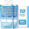 AROEVE Deumidificatore, 10 Confezioni x 150g Assorbitore di Umidità a Sospensione, Capacità 500 ml, Sacchetti Deumidificanti Antigoccia, Elimina gli Odori per Armadi, Credenze, Camere da Letto, Bagni