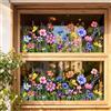 Tanlaby 2 set di adesivi per finestre con fiori primaverili da giardino e fiori selvatici adesivi colorati adesivi per finestre statiche anti-collisione per porte in vetro di casa