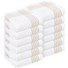 HEIRLOOM COMFORT - Strofinacci da cucina in trama a nido d'ape, beige e bianco, confezione da 12, 100% cotone, 40x66 cm, ultra assorbenti, ad asciugatura rapida, strofinacci riutilizzabili per