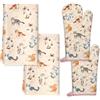 Arquiel Gatto Strofinacci Cucina Guanti Da Forno Set Di 4, Morbida Assorbenti Strofinacci Resistenti Al Calore Guanti Forno Vacanza Decorazioni Per Arrostire, Cuocere Cucina Bar