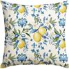Artoid Mode Federa per cuscino decorativa con stampa di limoni e fiori, 40x40 cm, per la stagione primaverile, Federa per cuscino decorativa per divano e soggiorno