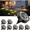 ICRGB Pacchetto Solari da Esterno per Pavimento, IP68 Impermeabili con 8 LED, Luci Solari per Giardino e Aree Esterne, per Prato, Viale d'Ingresso, Passerella, Terrazza e Patio, (Kunststof)