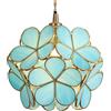 Bieye L30747 Lampadario a sospensione in vetro colorato in stile Tiffany Petals con paralume largo 8 pollici (azzurro cielo, fiori di ciliegio da 8 pollici)