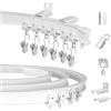 KOLAKO Binario per tende da soffitto, sistema di binario per tende curvo flessibile pieghevole, 20 piedi (6m) montaggio a soffitto o parete resistente scorrevole divisorio per ambienti binario da soffitto