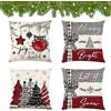 Ajuanbazha 4 Pezzi Federe Cuscini Natalizi 45x45, Copricuscini Divano con Motivi Natalizi, Cuscini Decorativi per Divano, Camera da Letto e Sala da Pranzo (B)